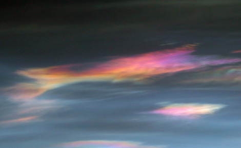 Photograph of a polar stratospheric cloud