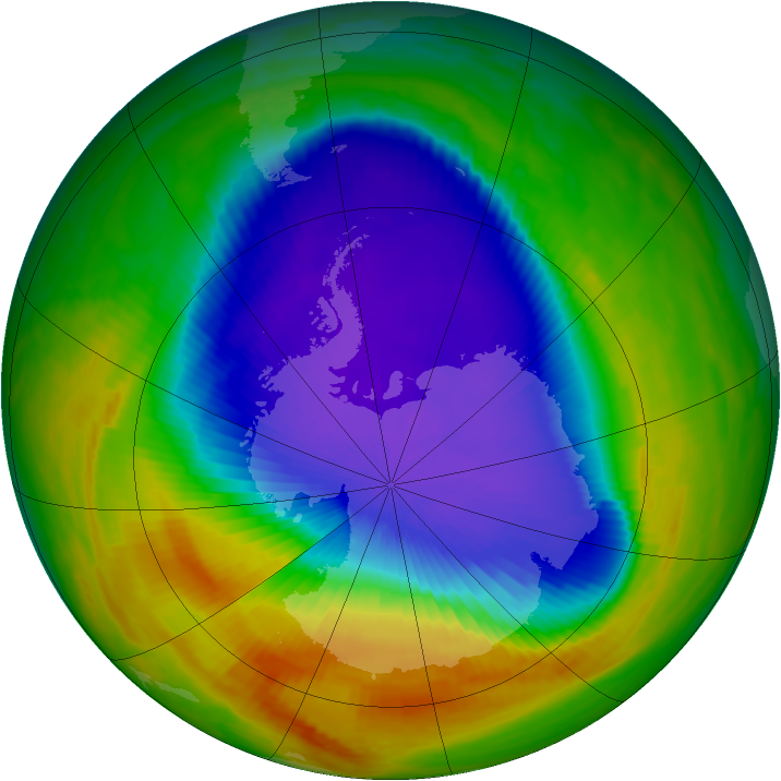 Ozone Hole Watch: Southern ozone map for 13 October 2000