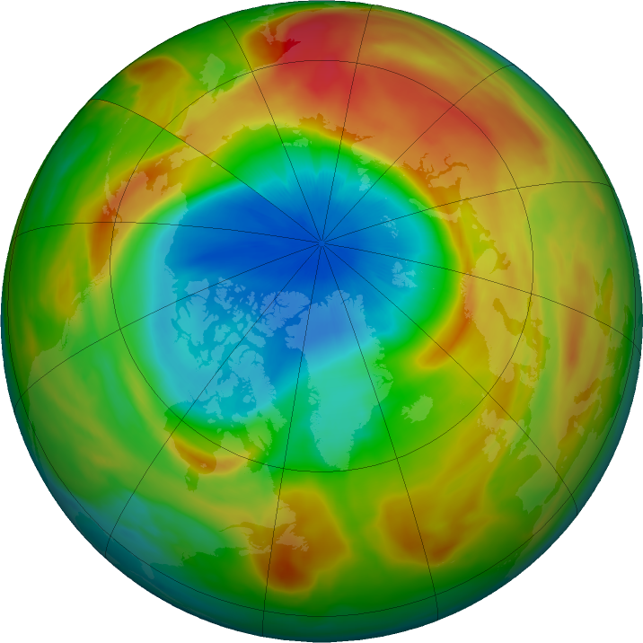 Arctic Ozone Watch: Northern ozone map for 28 March 2020