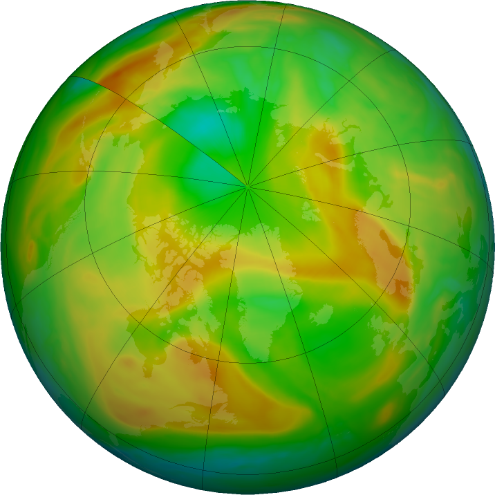 Arctic Ozone Watch: Northern ozone map for 11 May 2020