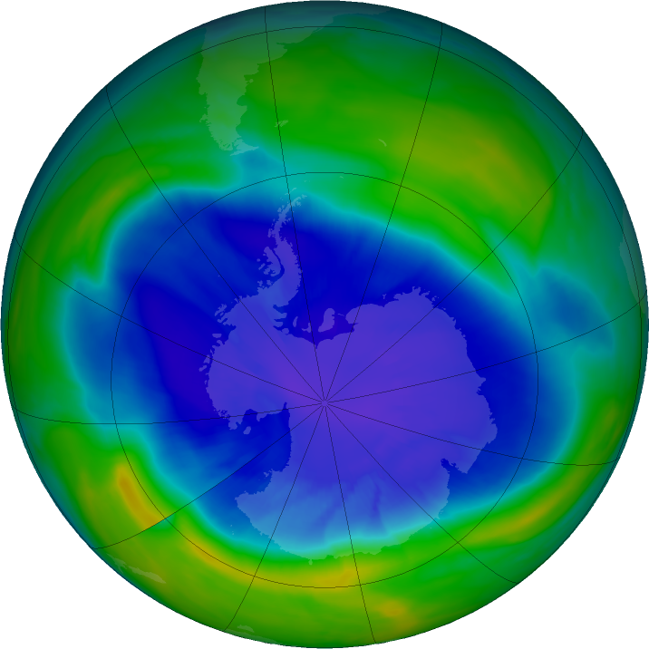 Ozone Hole Watch: Southern ozone map for 13 September 2022