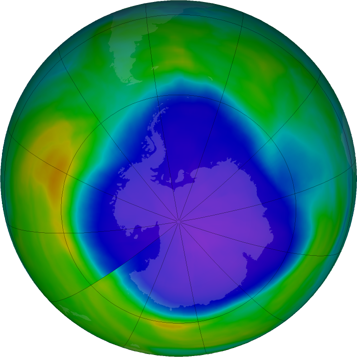 Ozone Hole Watch: Southern ozone map for 27 September 2022