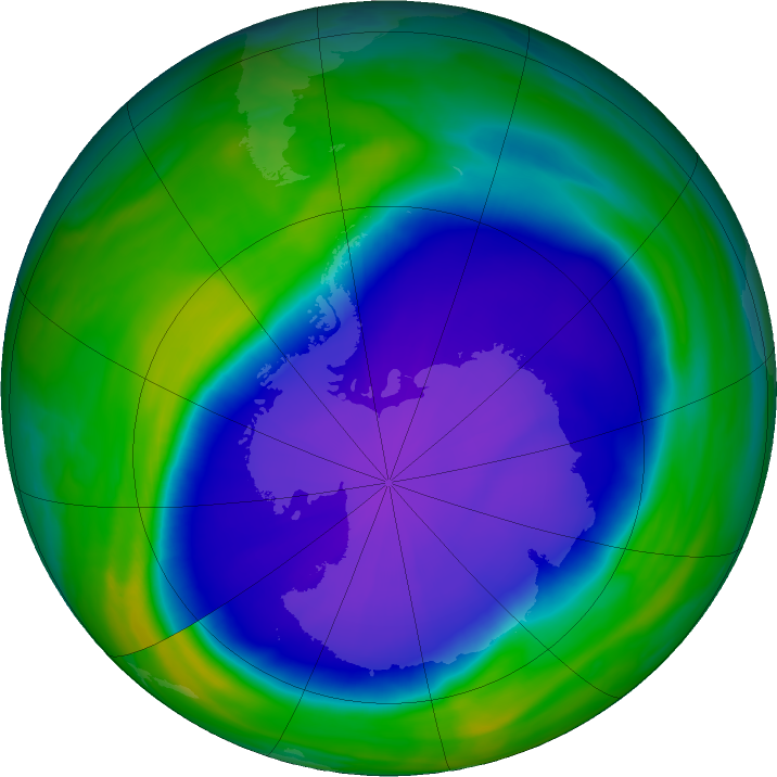 Ozone Hole Watch: Southern ozone map for 05 October 2022