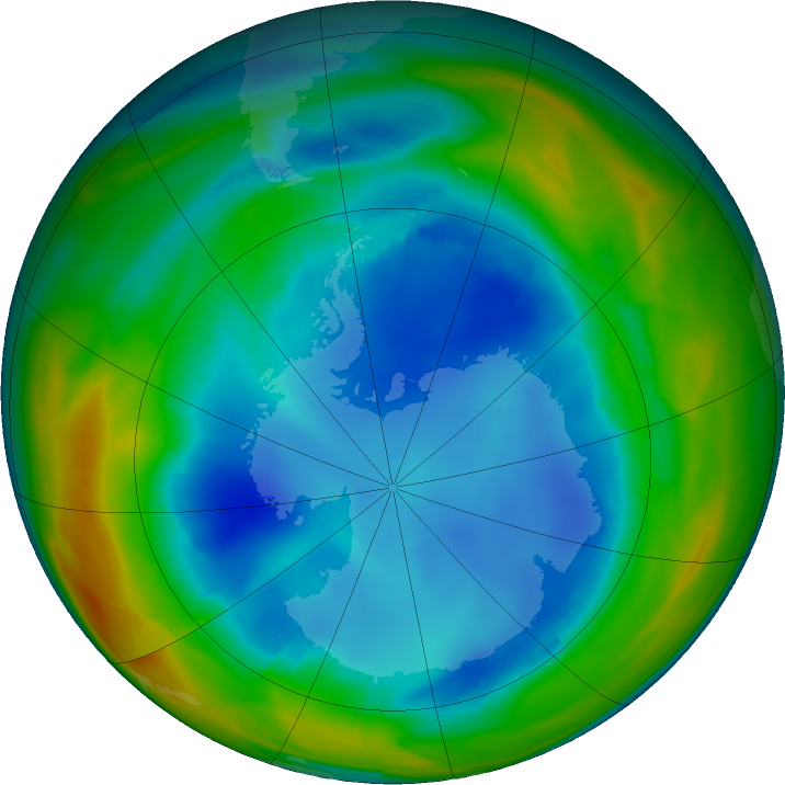 Ozone Hole Watch: Southern Ozone Map For 03 August 2023