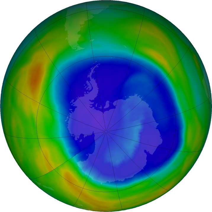 Ozone Hole Watch: Southern ozone map for 07 September 2023