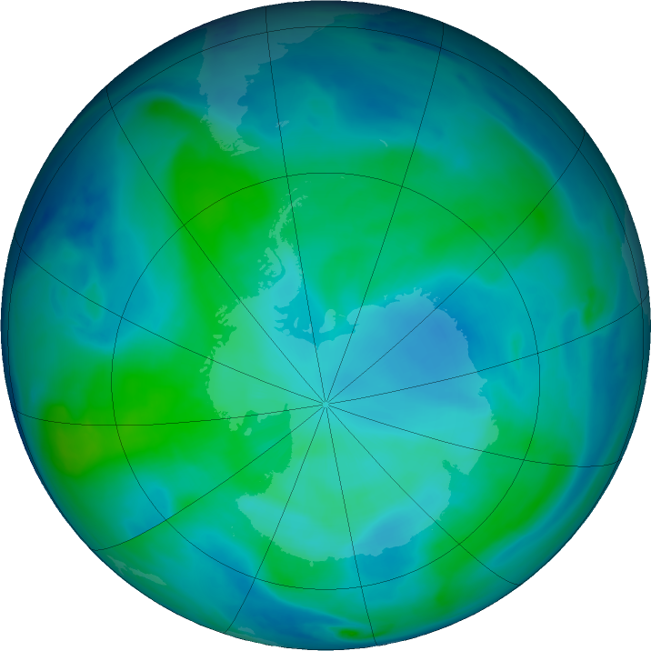 Ozone Hole Watch: Southern ozone map for 21 February 2024